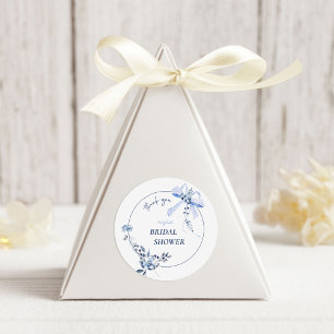 Etwas Blaues Florales Bogen Hochzeitsdusche Runder Aufkleber