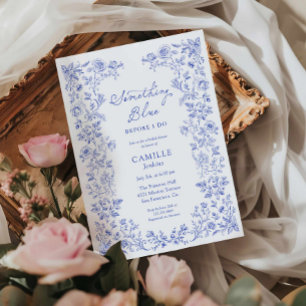 Etwas Blaues Florales Brautparty-Einladung Einladung