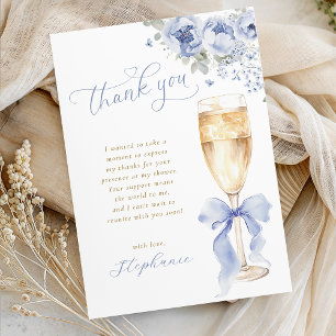 Etwas Blaues Florales Hochzeitsdusche-Dankeskarten Dankeskarte