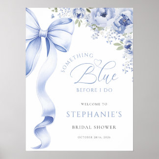 Etwas Blaues Florales Hochzeitsdusche Digitales Sc Poster