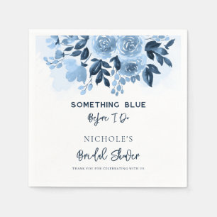 Etwas Blaues Florales Skript Brautparty Papier Serviette