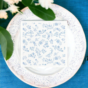 Etwas blaues französisches Vintages blumengeschmüc Serviette