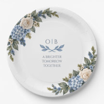 Etwas Blaues Hochzeitspapierteller