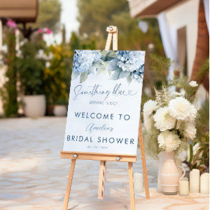 Etwas Blaues Hydrangea Brautparty-Schild Poster