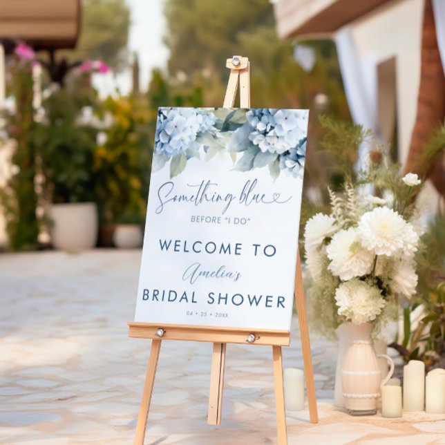 Etwas Blaues Hydrangea Brautparty-Schild Poster (Von Creator hochgeladen)