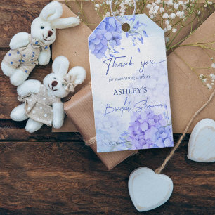 Etwas blaues Hydrangeas elegantes Brautparty Geschenkanhänger