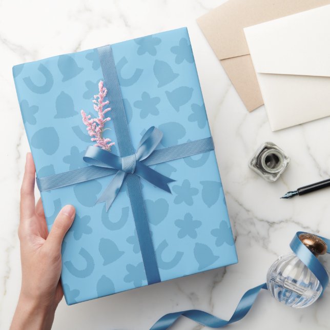 Etwas Blaues Konfetti Hochzeitsmuster Geschenkpapier (Schenken)