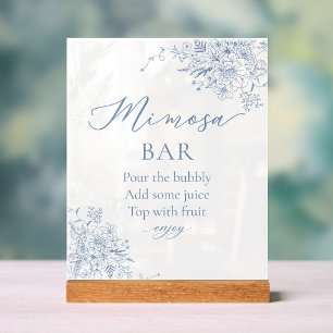 Etwas Blaues - Mimosa-Bar für Brautparty Acrylschild