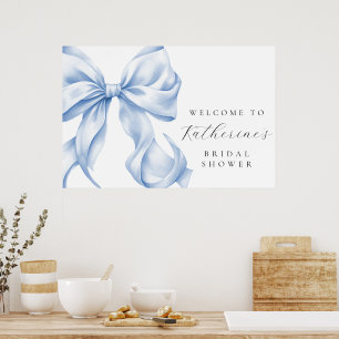 Etwas Blaues Schleifen Hochzeitsdusche Willkommen Poster