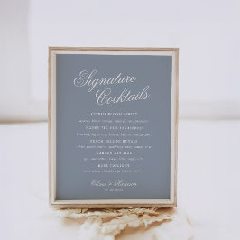 Etwas Blaues Staubblau Elegantes Trinkschild Poster