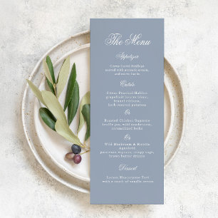 Etwas Blaues Staubblaues Elegantes Hochzeitsmenü Einladung