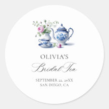Etwas Blaues Toile Rahmen Flora Braut Tea Shower