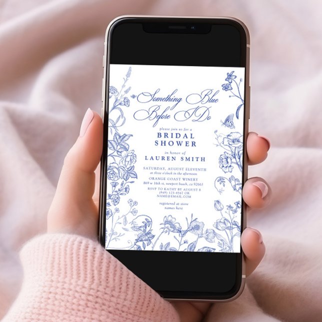 Etwas Blaues Viktorianisches QR-Brautparty Einladung (Von Creator hochgeladen)