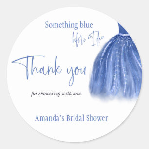 Etwas Blaues vor der Hochzeit Brautkleid-Bridal-Sh Runder Aufkleber