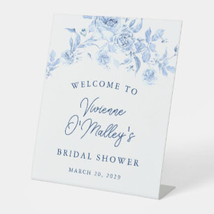 Etwas Blaues vor der Hochzeit Brautparty Willkomme Sockelschild