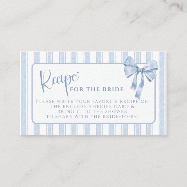 Etwas Blaues vor meinem Ja-Wort Rezeptanfrage Begleitkarte (Vorderseite)