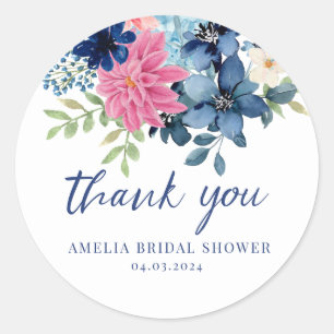 Etwas Blaues vor meiner Bridal-Shower-Favor Runder Aufkleber
