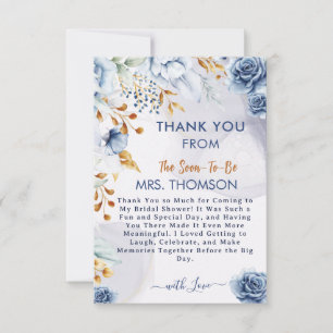 Etwas Blaues vor meiner Bridal Shower Floral Dankeskarte