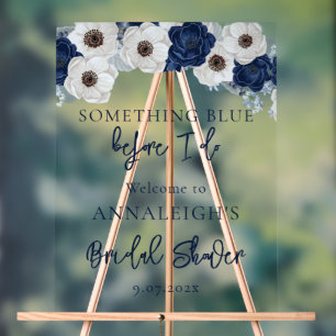 Etwas Blaues vor meiner floralen Babyparty Acrylschild