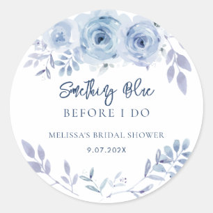 Etwas Blaues vor meiner floralen Babyparty Runder Aufkleber