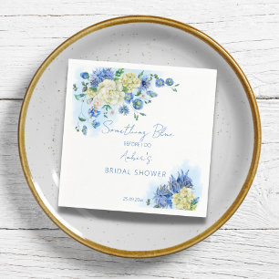 Etwas Blaues vor meiner floralen Bridal Shower Serviette