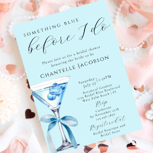 Etwas Blaues vor meiner Hochzeit Cocktail Junggese Einladung