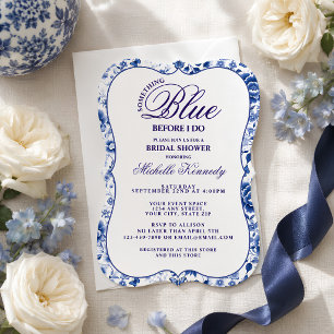 Etwas Blaues vor meiner Hochzeit Florale Babyparty Einladung