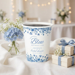 Etwas Blaues vor meiner Hochzeit - Florale Brautpa Pappbecher