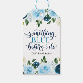 Etwas Blaues vor meiner Navy Floral Braut-Show Geschenkanhänger