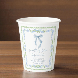 Etwas Blaues Whimsical Schleife Brautparty Pappbecher