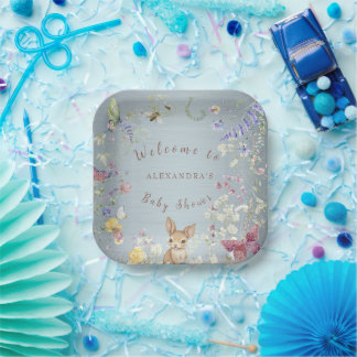 Etwas Blue Baby Dusche Pappteller