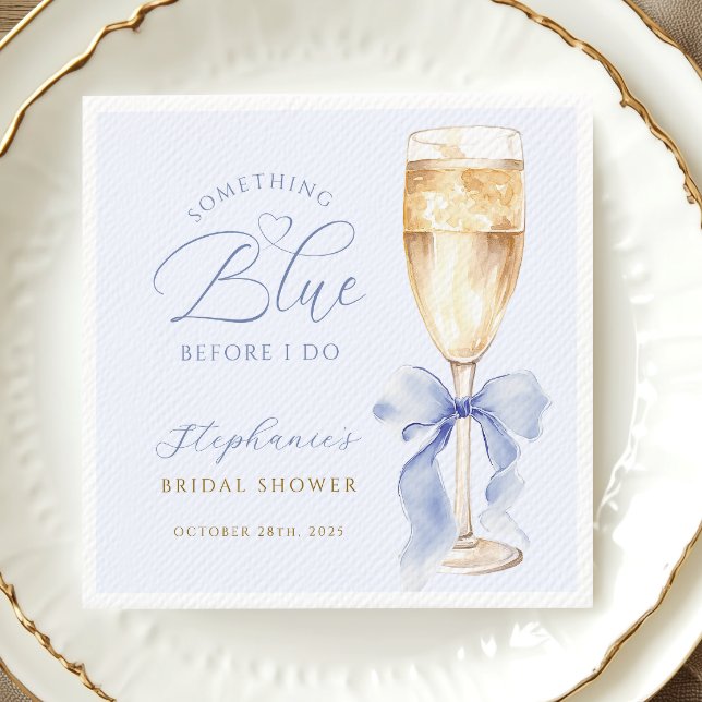 Etwas Blue Bow Brautparty Napkins Serviette (Von Creator hochgeladen)