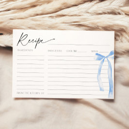 etwas Blue Bow Brautparty Rezept Card Einladung