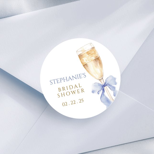 Etwas Blue Bow Champagne Glass Stickers (Von Creator hochgeladen)
