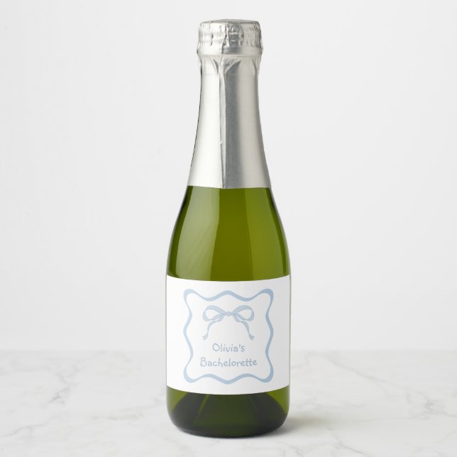 Etwas Blue Bow Junggeselinnen-Abschied Champagne (Vorderseite)