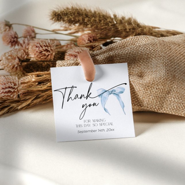 Etwas Blue Brautparty Bow Vielen Dank Geschenkanhänger (Von Creator hochgeladen)