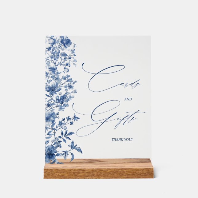 Etwas Blue Brautparty Cards and Gifts Acrylschild (Vorderseite)