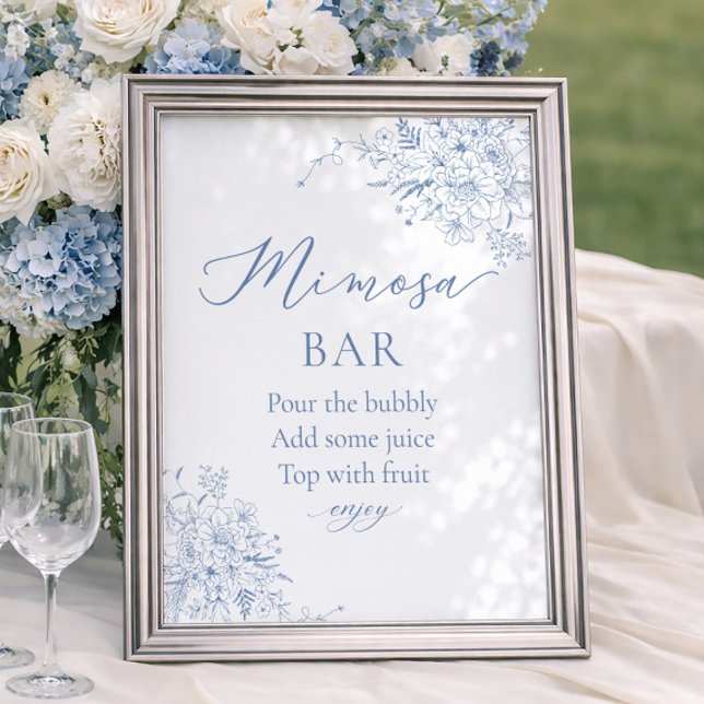 Etwas Blue Brautparty Mimosa Bar Poster (Von Creator hochgeladen)