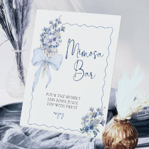Etwas Blue Brautparty Mimosa Bar Station Sockelschild