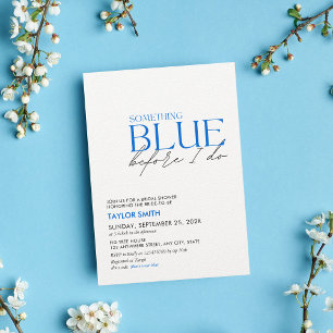 Etwas Blue Brautparty Minimalistisch Einladung