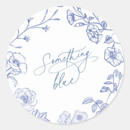 Etwas Blue Brautparty Runder Aufkleber