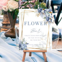 Etwas Blue Bridal Blume Bar Sign Poster