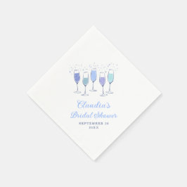 Etwas Blue Champagne Brautparty Serviette