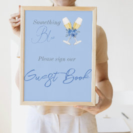 Etwas Blue Champagne Floral Brautparty Book Poster