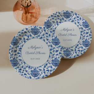 Etwas Blue Chinoiserie Print Polterabend Pappteller