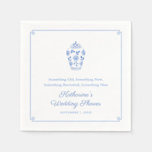 Etwas Blue Chinoiserie Wedding Brautparty Serviette