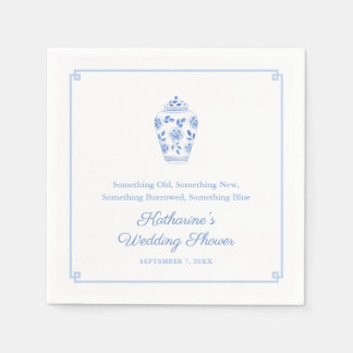 Etwas Blue Chinoiserie Wedding Brautparty Serviette
