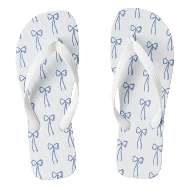 Etwas Blue Coquette Bow Bridal Flip Flops (Fußbett)