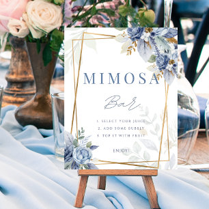 Etwas Blue Dusty Dusche Mimosa Bar Sign Poster