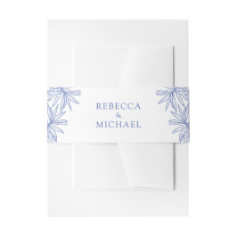 Etwas Blue Elegante Botanische Hochzeit Einladungsbanderole